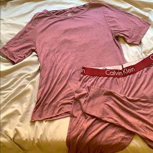 Calvin Klein Maroon Jogger Sleep Set Pajamas - M